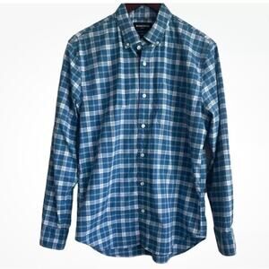 Bonobos Mens Standard Fit Shirt M Blue Plaid Cotton Preppy Button Down Workwear
